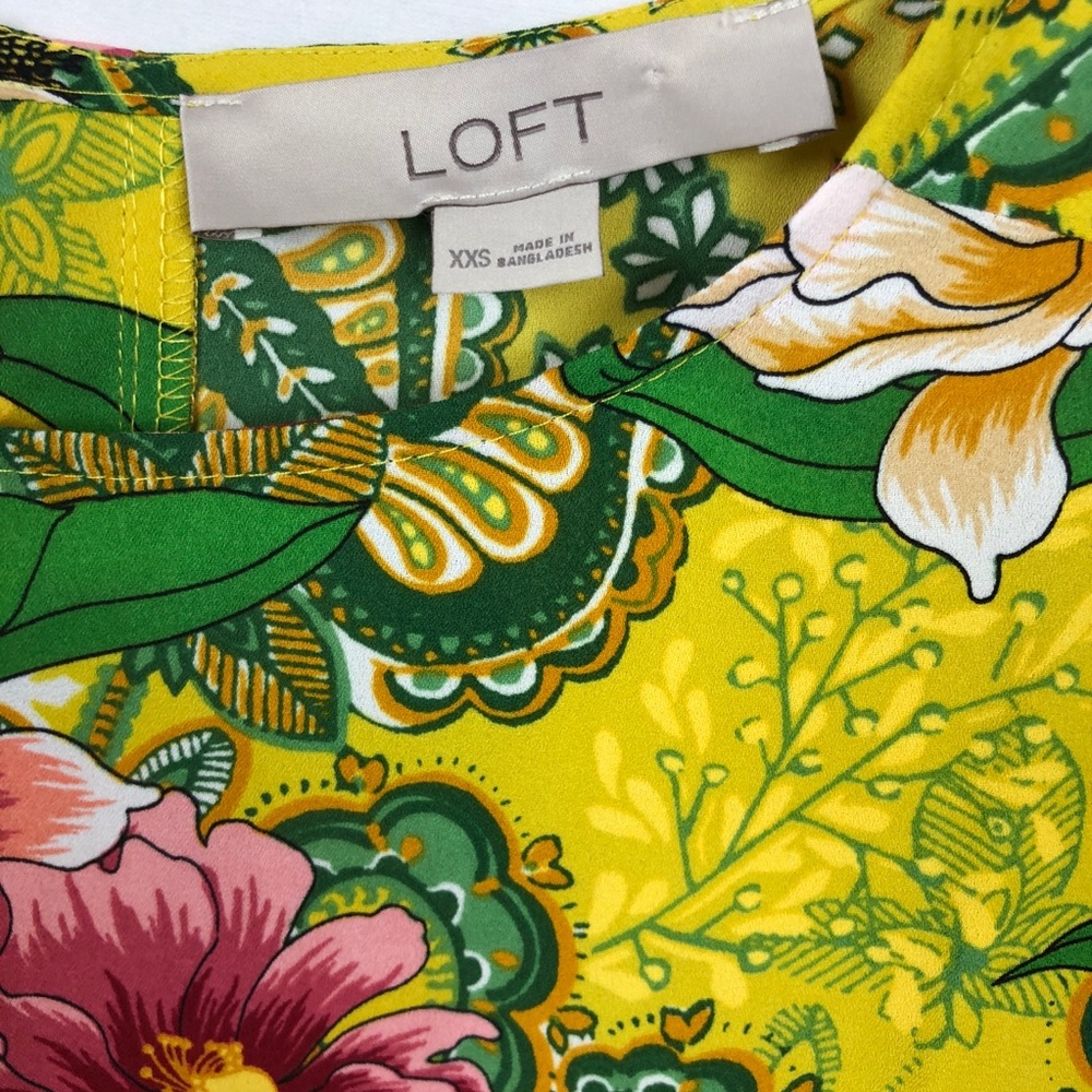 Ann Taylor Loft Bright Floral Print Blouse - Picture 3 of 7